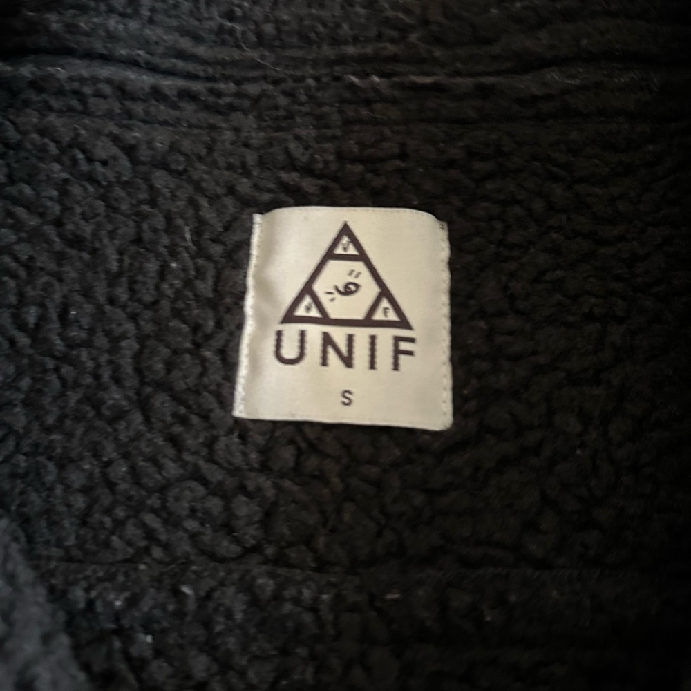 Unif Black Sabbath Faux Leather Sherpa Moto Jacket small - Picture 6 of 7